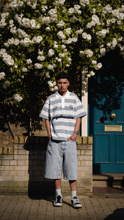 STRIPES POLO (GREY)